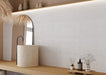 Tesoro - Icon Collection - 12 in. x 36 in. Ceramic Matte Wall Tile - Creta White Installed