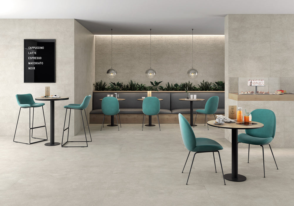 Tesoro - Icon Collection - 12 in. x 36 in. Ceramic Matte Wall Tile - Serene Blanco Installed