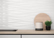 Tesoro - Icon Collection - 12 in. x 36 in. Ceramic Matte Wall Tile - Superwhite Wind Installed