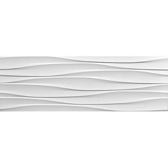 Tesoro - Icon Collection - 12 in. x 36 in. Ceramic Matte Wall Tile - Superwhite Wind