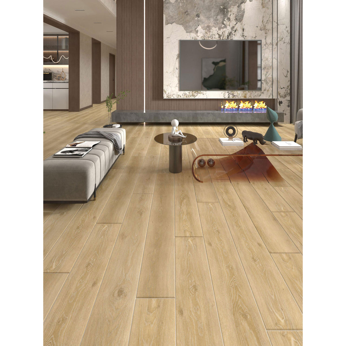 Tesoro - Luxwood - 7.25 in. x 48 in. Luxury Engineered Planks - Santa Fe Room Scene