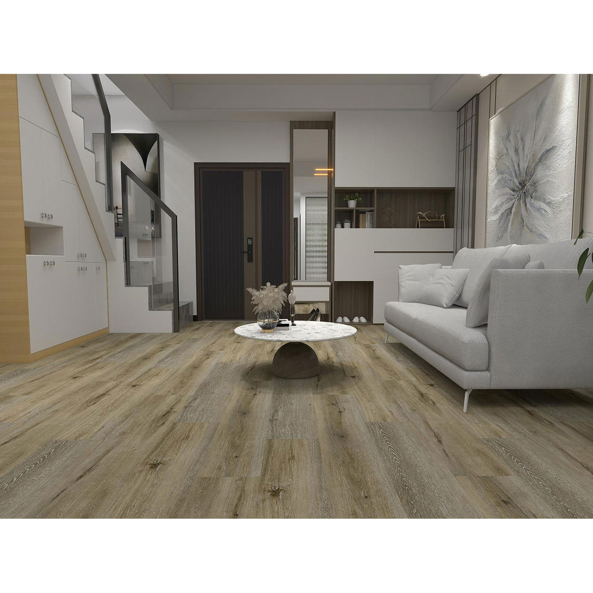 Tesoro - Oakridge - 9 in. x 48 in. Luxury Engineered Planks - Beige Installed