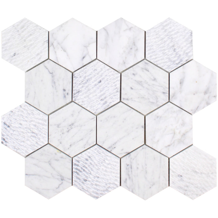 Tesoro - Venatino Goia Series - 3 in. Clawed Hexagon Stone Mosaic