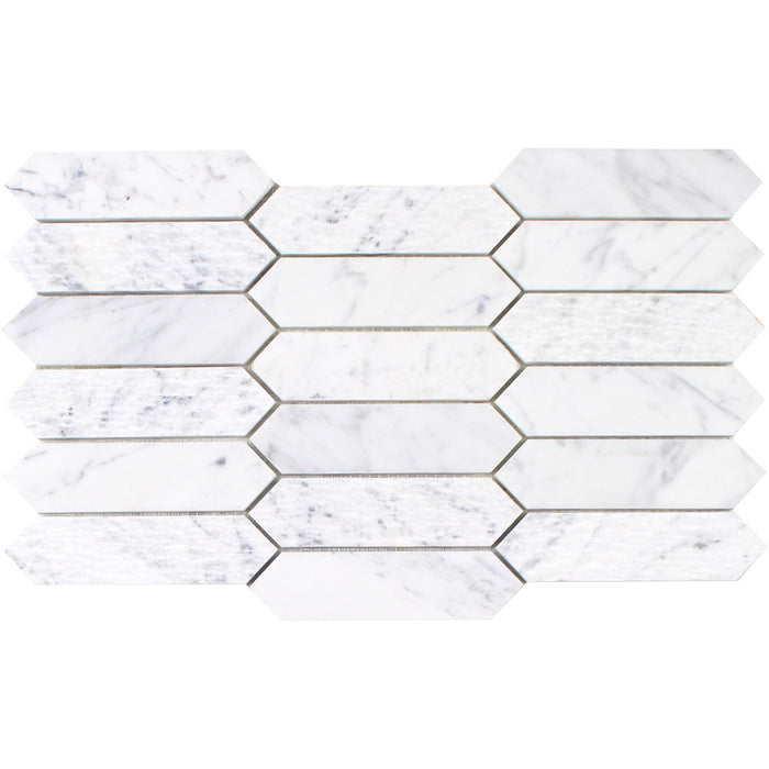 Tesoro - Venatino Goia Series - 12.5 in. x 7.5 in. Stone Mosaic - Clawed Picket