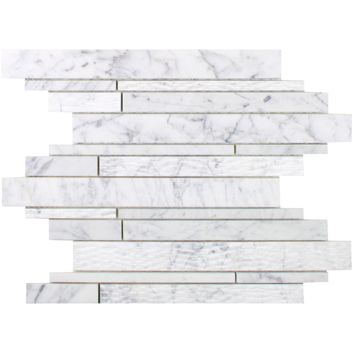 Tesoro - Venatino Goia Series - 12 in. x 10.5 in. Stone Mosaic - Clawed Random Linear