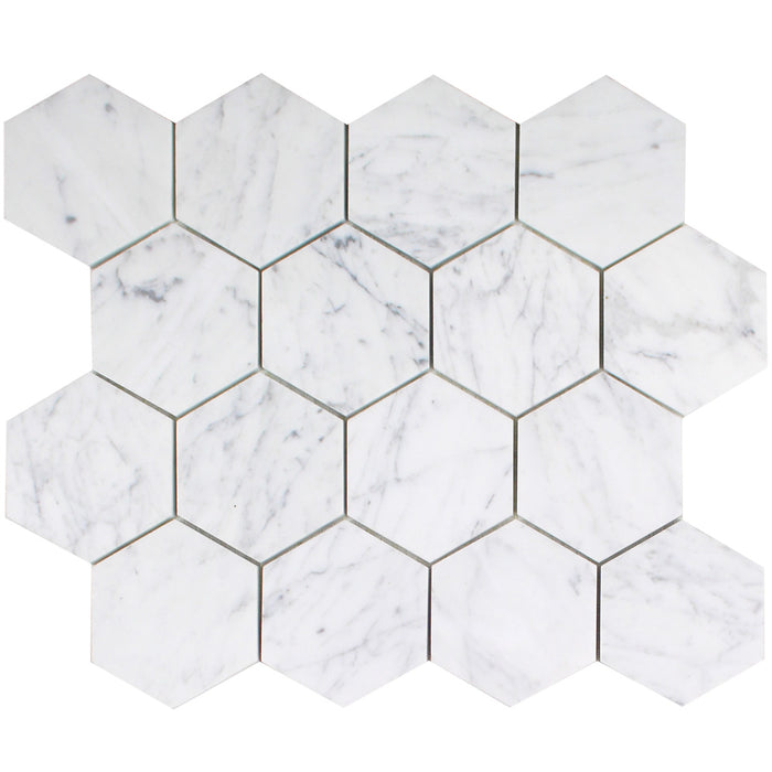 Tesoro - Venatino Goia Series - 3 in. Satin Hexagon Stone Mosaic
