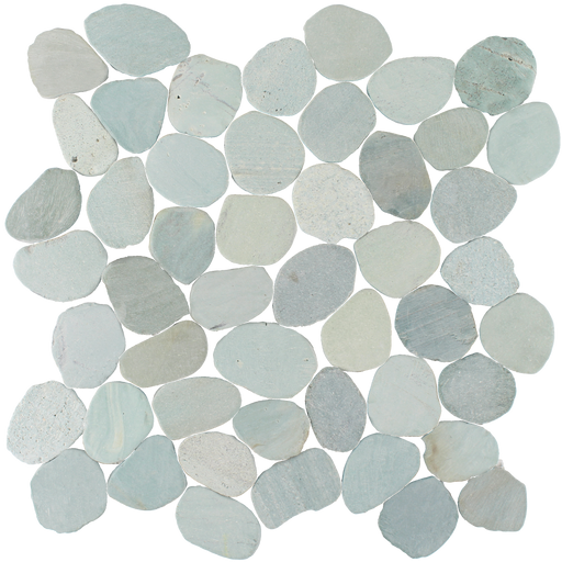 Tesoro - Beach Stones Collection - Sliced Pebble Mosaic - Green