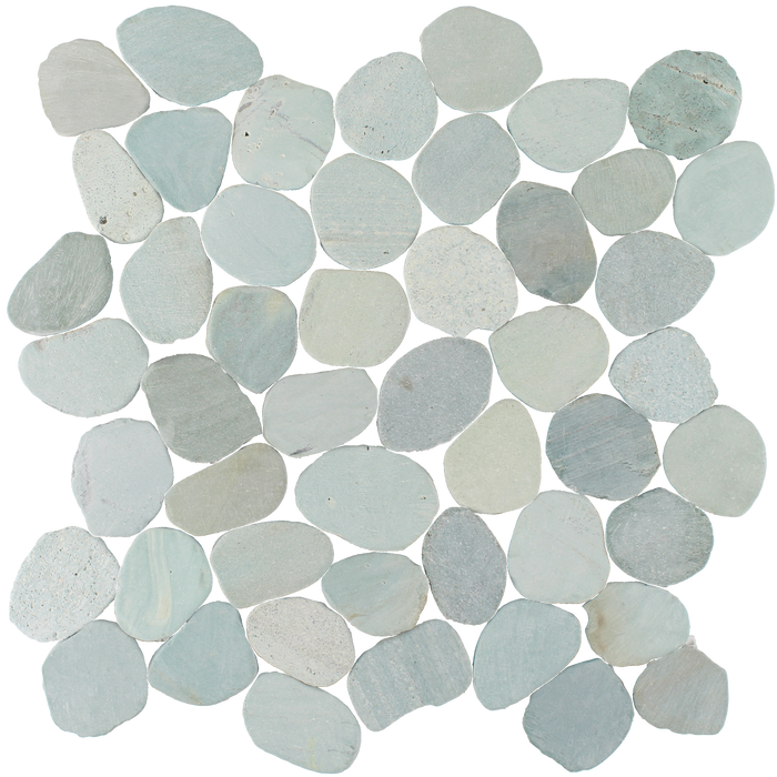 Tesoro - Beach Stones Collection - Sliced Pebble Mosaic - Green