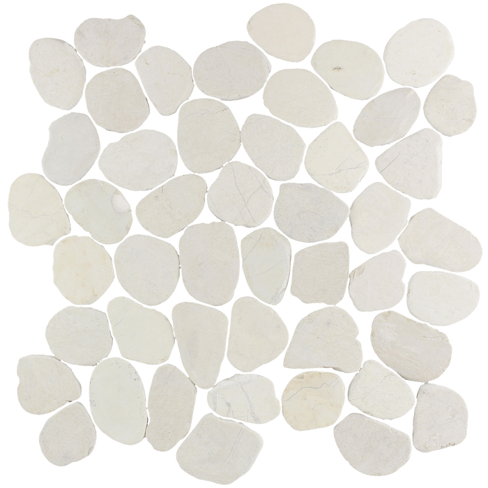 Tesoro - Beach Stones Collection - Sliced Pebble Mosaic - Ivory