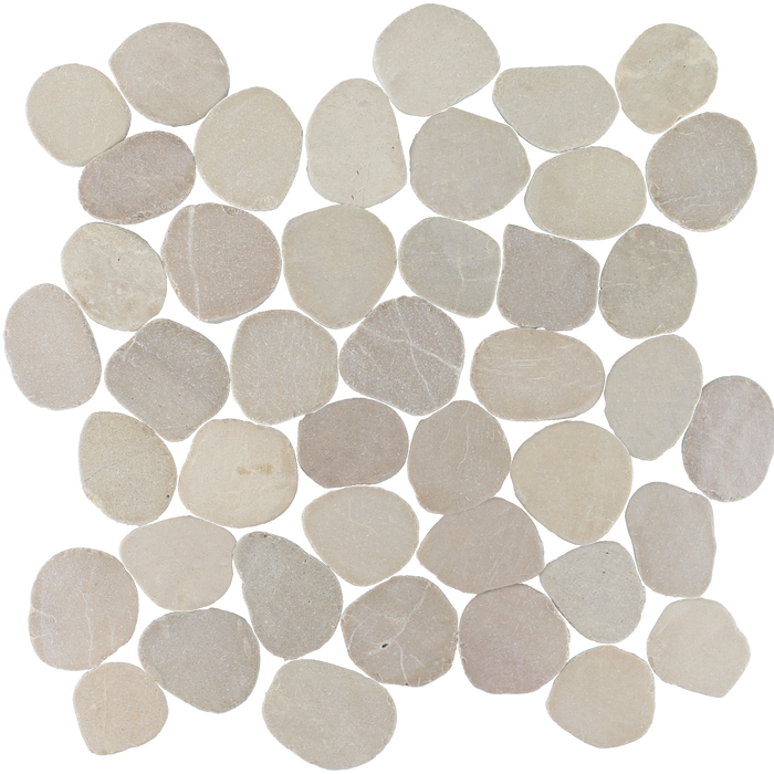 Tesoro - Beach Stones Collection - Sliced Pebble Mosaic - Tan