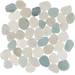 Tesoro - Beach Stones Collection - Sliced Pebble Mosaic - White, Green, Tan