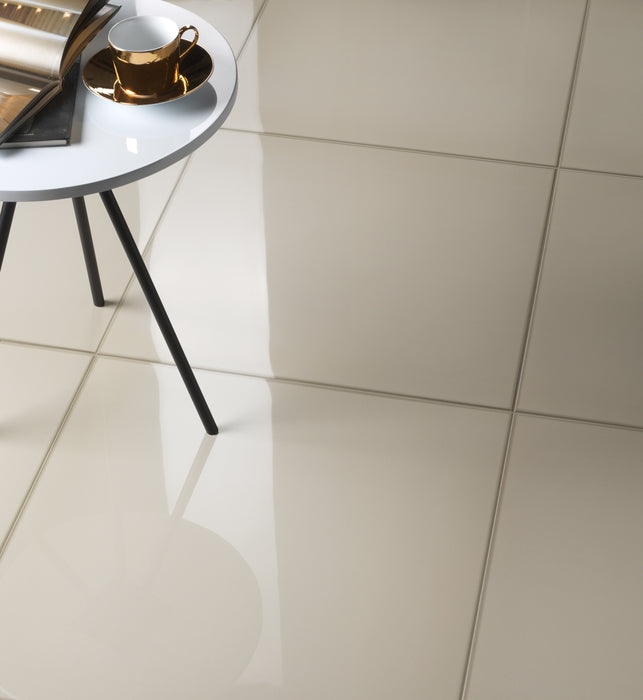 Tesoro - Vetri Series - 24 in. x 24 in. Glossy Porcelain Tile - Bronzo Installed