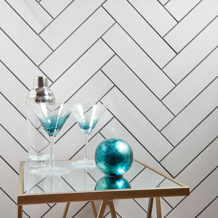 Arizona Tile - Themar Series - 3" x 12" Rectified Polished Porcelain Tile - Bianco Lasa - Wall Install