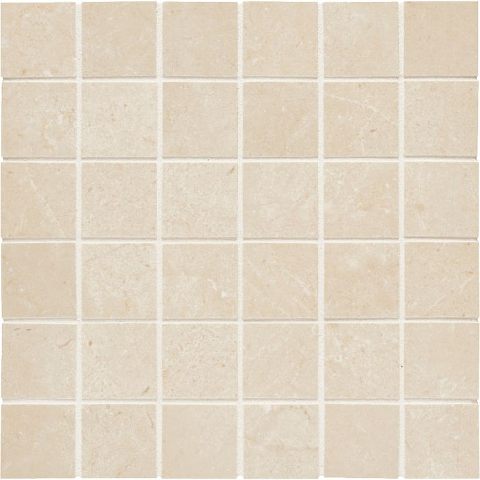 Arizona Tile - Themar Series - 2" x 2" Rectified Polished Porcelain Mosaic - Crema Marfil