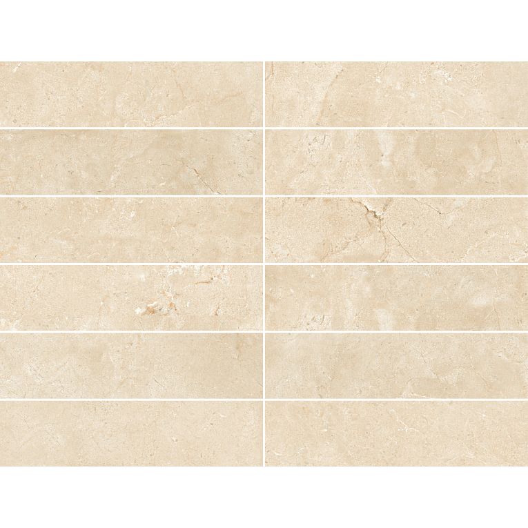 Arizona Tile - Themar Series - 3&quot; x 12&quot; Rectified Polished Porcelain Tile - Crema Marfil
