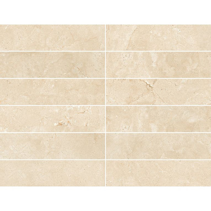Arizona Tile - Themar Series - 3" x 12" Rectified Matte Porcelain Tile - Crema Marfil