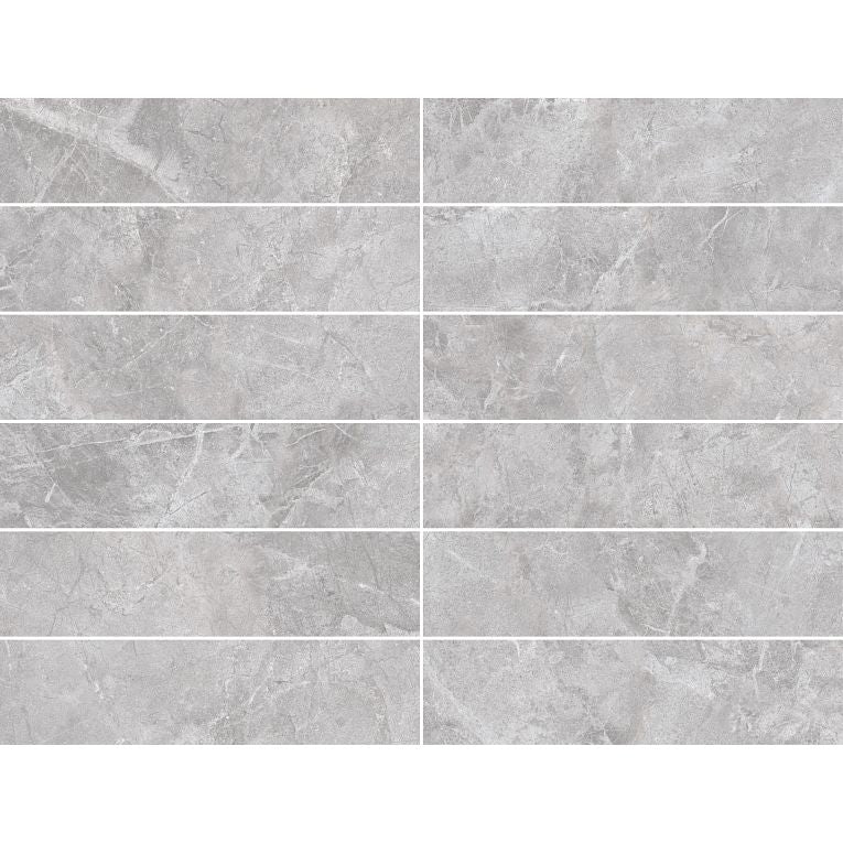 Arizona Tile - Themar Series - 3&quot; x 12&quot; Rectified Polished Porcelain Tile - Grigio Savoia