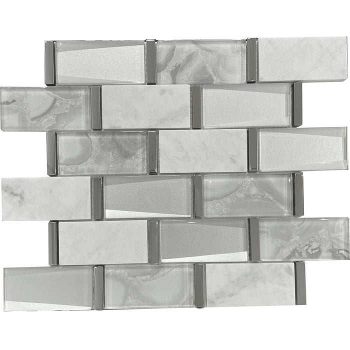 MTD - Tribeca Collection 12 in. x 13 in. Glass Subway Mosaic - Light