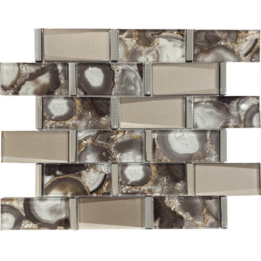 MTD - Tribeca Collection 12 in. x 13 in. Glass Subway Mosaic - Umber