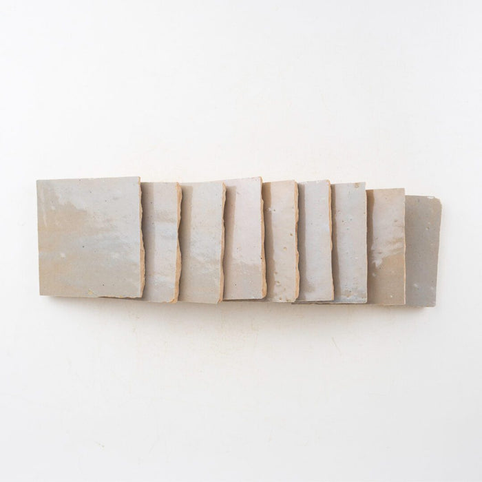 Lungarno - Zellige Bespoke - 4" x 4" Glossy Terracotta Tile - Twilight Bloom Stacked