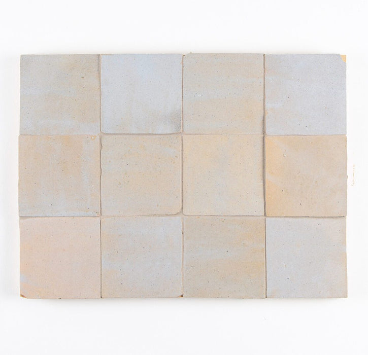 Lungarno - Zellige Bespoke - 4" x 4" Glossy Terracotta Tile - Twilight Bloom Panel View