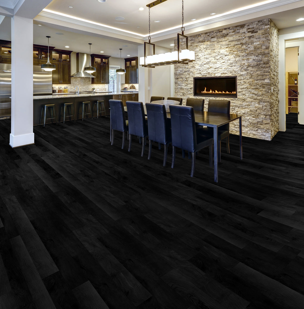 Floors 2000 - Urbane Collection 4 in. x 48 in. Luxury Vinyl - Ebony floor installation