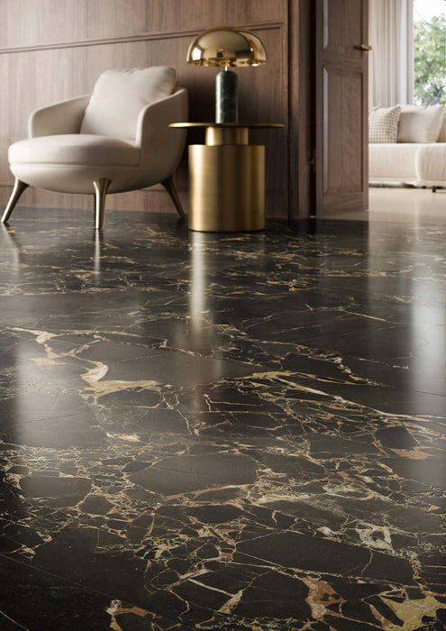 Vallelunga & Co - Intarsi Warm Collection - 24 in. x 48 in. Porcelain Tile - Doro Satin 3D Room Scene