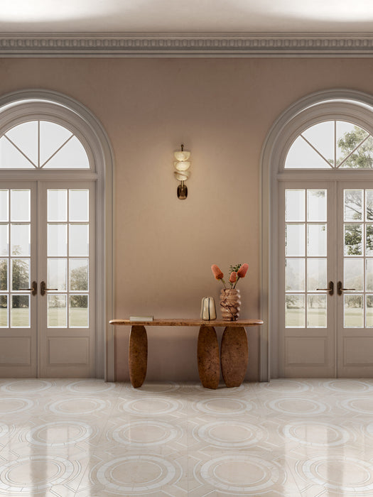 Vallelunga & Co - Intarsi Warm Collection - 24 in. x 48 in. Porcelain Tile - Creta Satin 3D Room