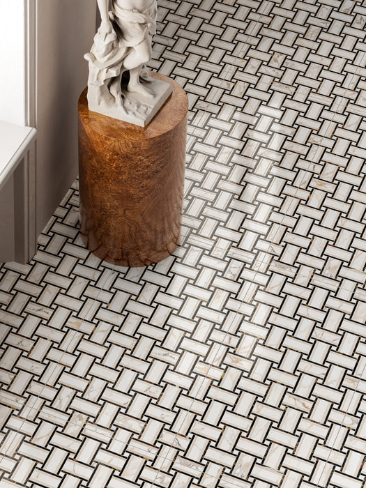Vallelunga & Co - Intarsi Warm Collection - 24 in. x 48 in. Porcelain Tile - Delfo Satin 3D Room