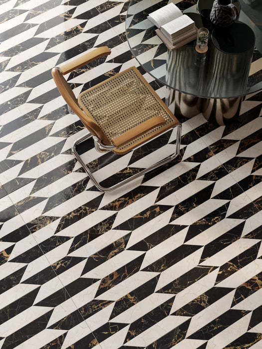 Vallelunga & Co - Intarsi Warm Collection - 24 in. x 48 in. Porcelain Tile - Gala Satin 3D Room 2