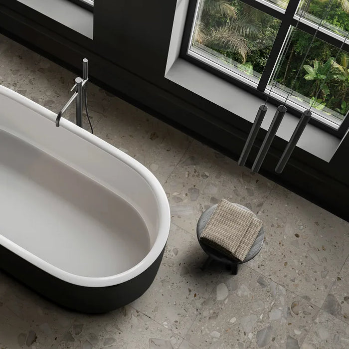 Arizona Tile - Verrazzo Series - 24" x 24" Matte Porcelain Tile - Grigio floor installation