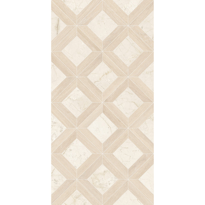 Vallelunga & Co - Intarsi Warm Collection - 24 in. x 48 in. Porcelain Tile - Agora Satin 3D