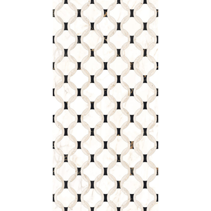 Vallelunga & Co - Intarsi Warm Collection - 24 in. x 48 in. Porcelain Tile - Cora Satin 3D