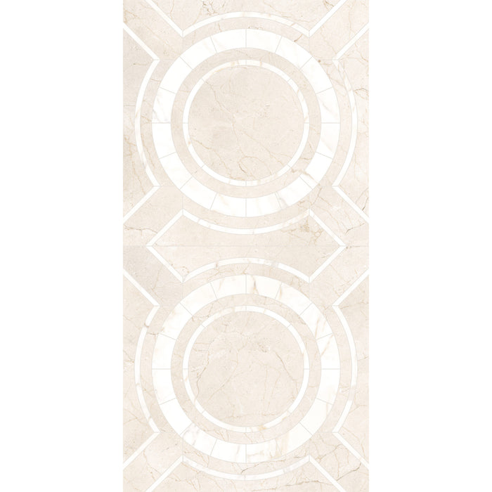 Vallelunga & Co - Intarsi Warm Collection - 24 in. x 48 in. Porcelain Tile - Creta Satin 3D