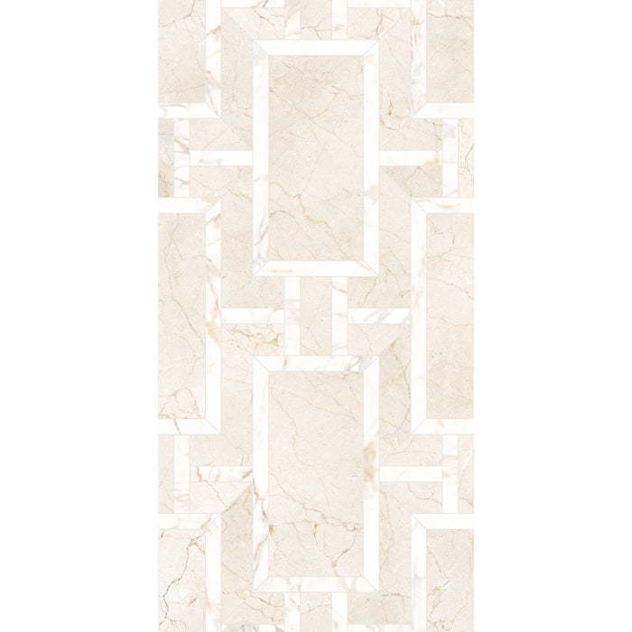 Vallelunga & Co - Intarsi Warm Collection - 24 in. x 48 in. Porcelain Tile - Thera Satin 3D