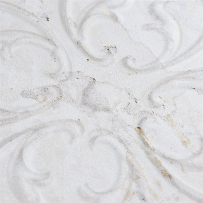 SomerTile - Aevum - 7-7/8" x 7-7/8" - Ceramic Wall Tile - White Ornato Close View