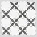 MM Tile and Stone - Thassos Black Rosettes Marble Polished Waterjet Mosaic