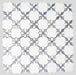 MM Tile and Stone - Thassos Blue Rosettes Marble Polished Waterjet Mosaic Installed