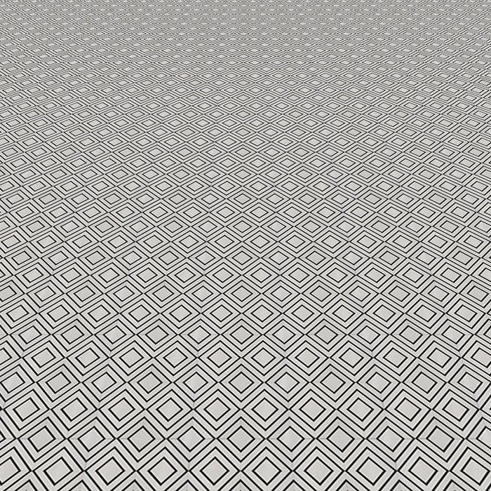MM Tile and Stone - Thassos & Black City Blocks Marble Polished Waterjet Mosaic Installed