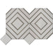 MM Tile and Stone - Thassos & Grey City Blocks Marble Polished Waterjet Mosaic
