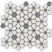 MM Tile and Stone - Thassos & Blue Flower Field Marble Polished Waterjet Mosaic