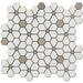 MM Tile and Stone - Thassos & Grey Flower Field Marble Polished Waterjet Mosaic