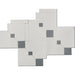 MM Tile and Stone - Thassos & Blue Drops Marble Polished Waterjet Mosaic
