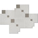 MM Tile and Stone - Thassos & Grey Drops Marble Polished Waterjet Mosaic