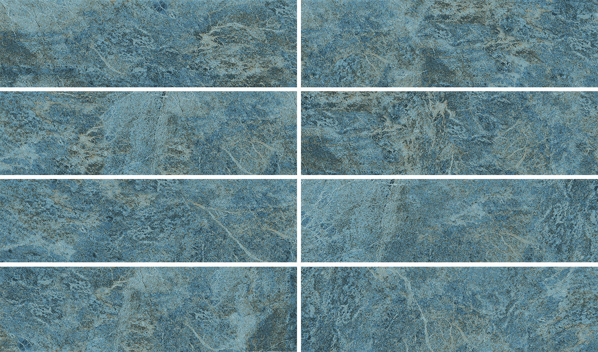 Tesoro - Waves II Series - 6 in. x 20 in. Porcelain Tile - Cobalt 2