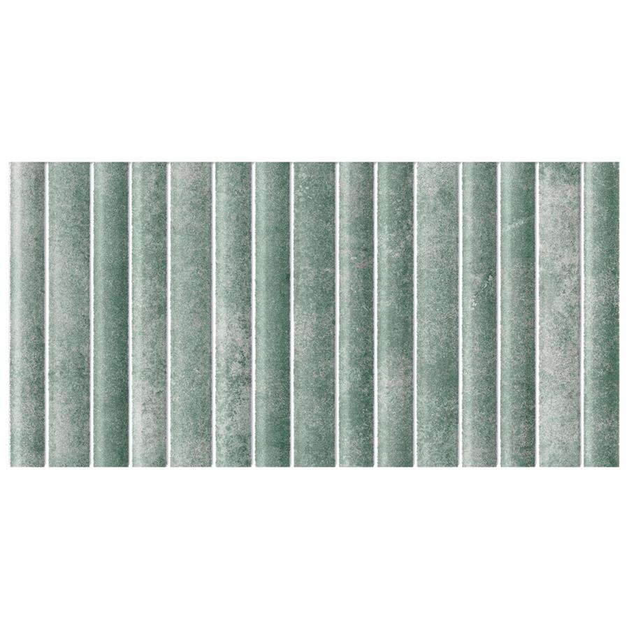 SomerTile - Rubik 6 in. x 12 in. Glossy Ceramic Wall Tile - Aloe