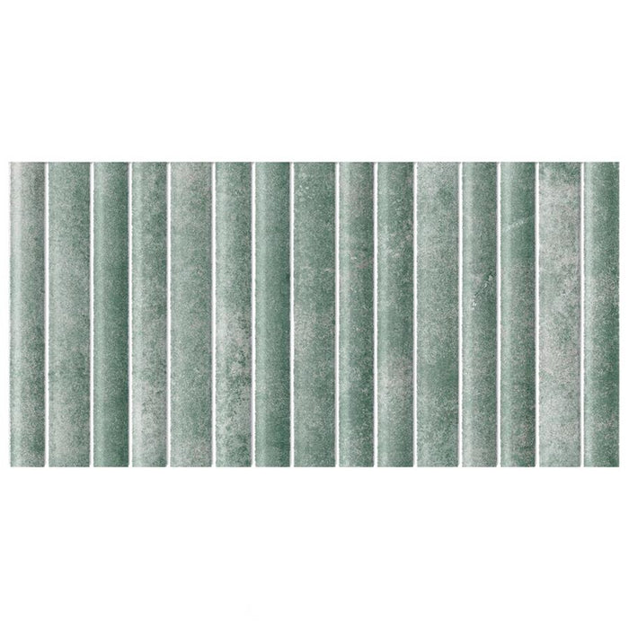SomerTile - Rubik 6 in. x 12 in. Glossy Ceramic Wall Tile - Aloe
