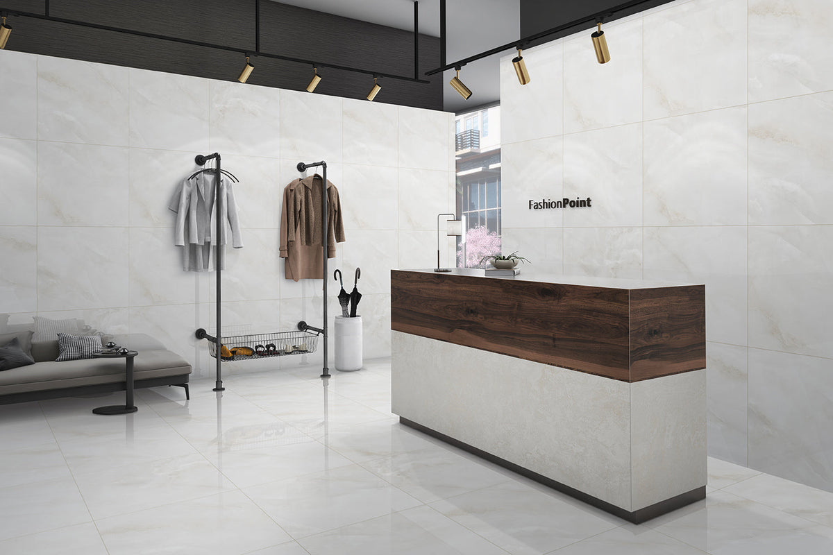 Tesoro - Aravali Series - 24 in. x 24 in. Polished Rectified Porcelain Tile - Onyx floor and wall installation