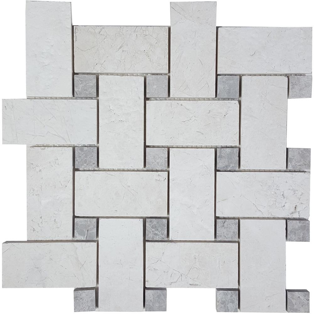 Tesoro - Imperial Pearl Collection Stone Mosaic - Brushed Basketweave