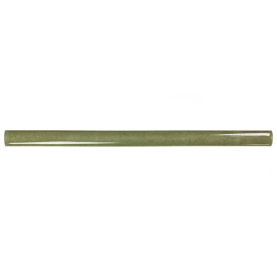 SomerTile - Coco 1 in. x 8 in. Glossy Porcelain Demi-Bullnose - Moss Verde